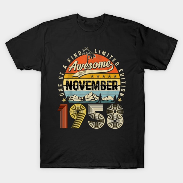 Awesome Since November 1958 Vintage 65th Birthday T-Shirt by nakaahikithuy